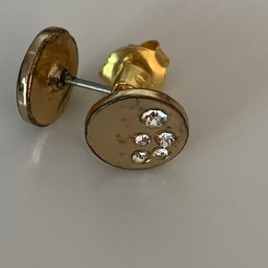 J.CREW | gold discs with rhinestones, 9mm diameter